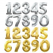 Giant numbers silver or gold
